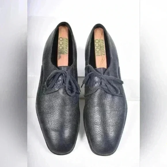 70s CHURCH'S Black Pebbled Ranch Oxhide Leather  Oxford Shoes 10E (11US) England - Picture 2 of 9